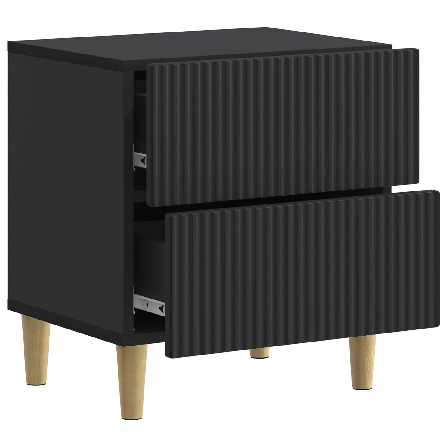 Bedside Cabinet Black 43 x 34.5 x 48 cm Engineered Wood