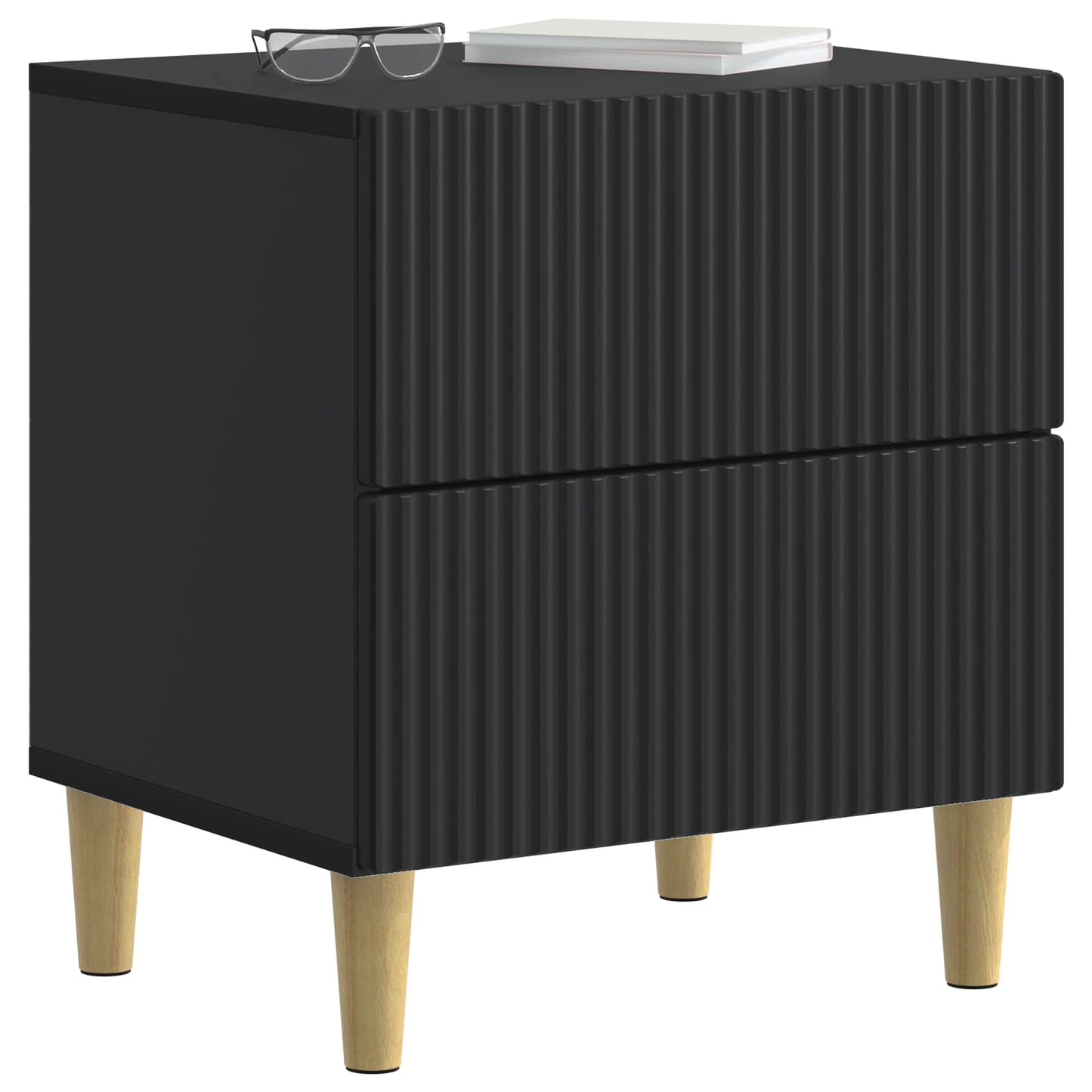 Bedside Cabinet Black 43 x 34.5 x 48 cm Engineered Wood