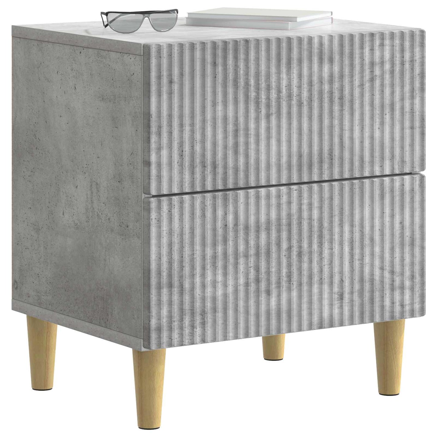 Bedside Cabinet Concrete Grey 43 x 34.5 x 48 cm Engineered Wood