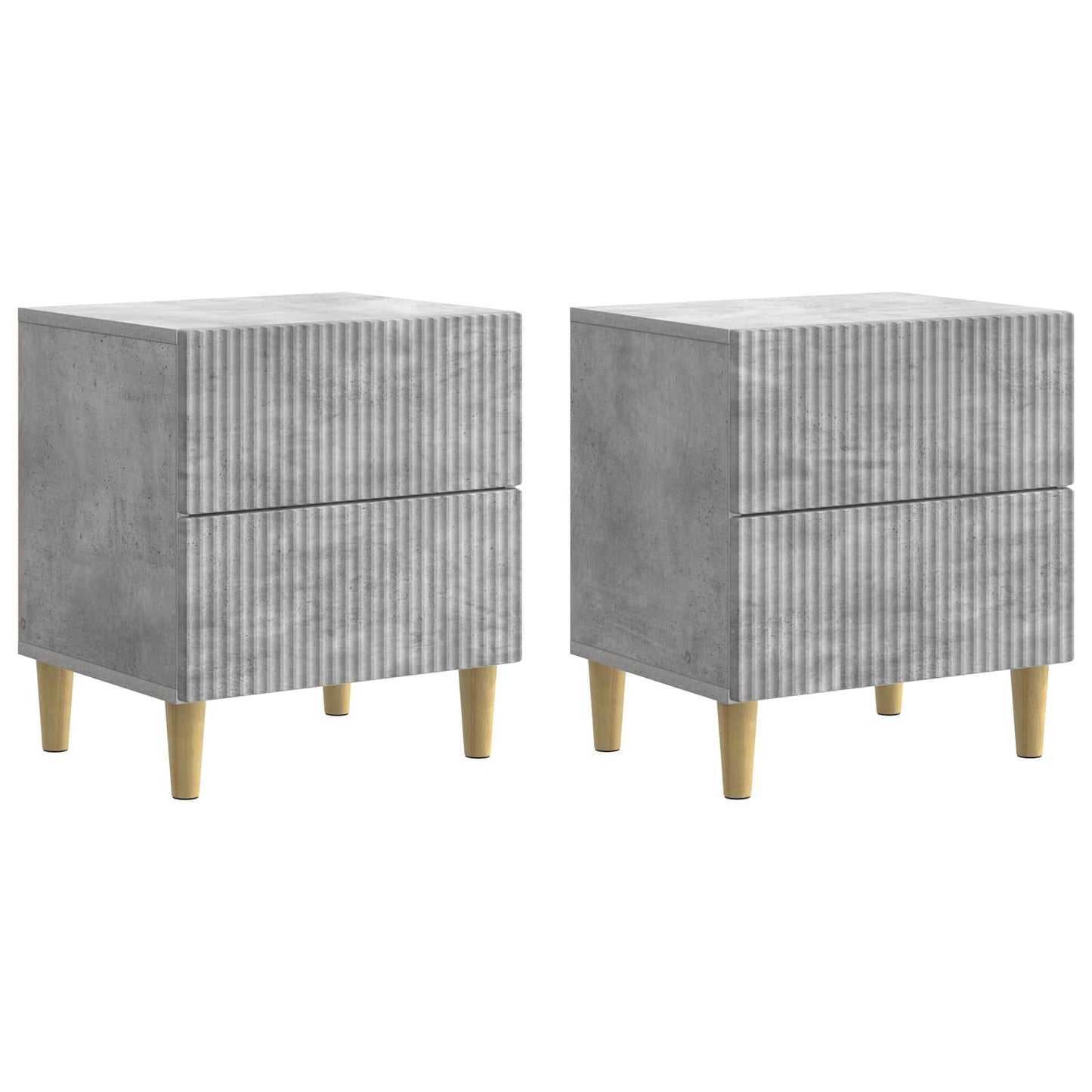 Bedside Cabinet 2 pcs Concrete Grey 43 x 34.5 x 48 cm