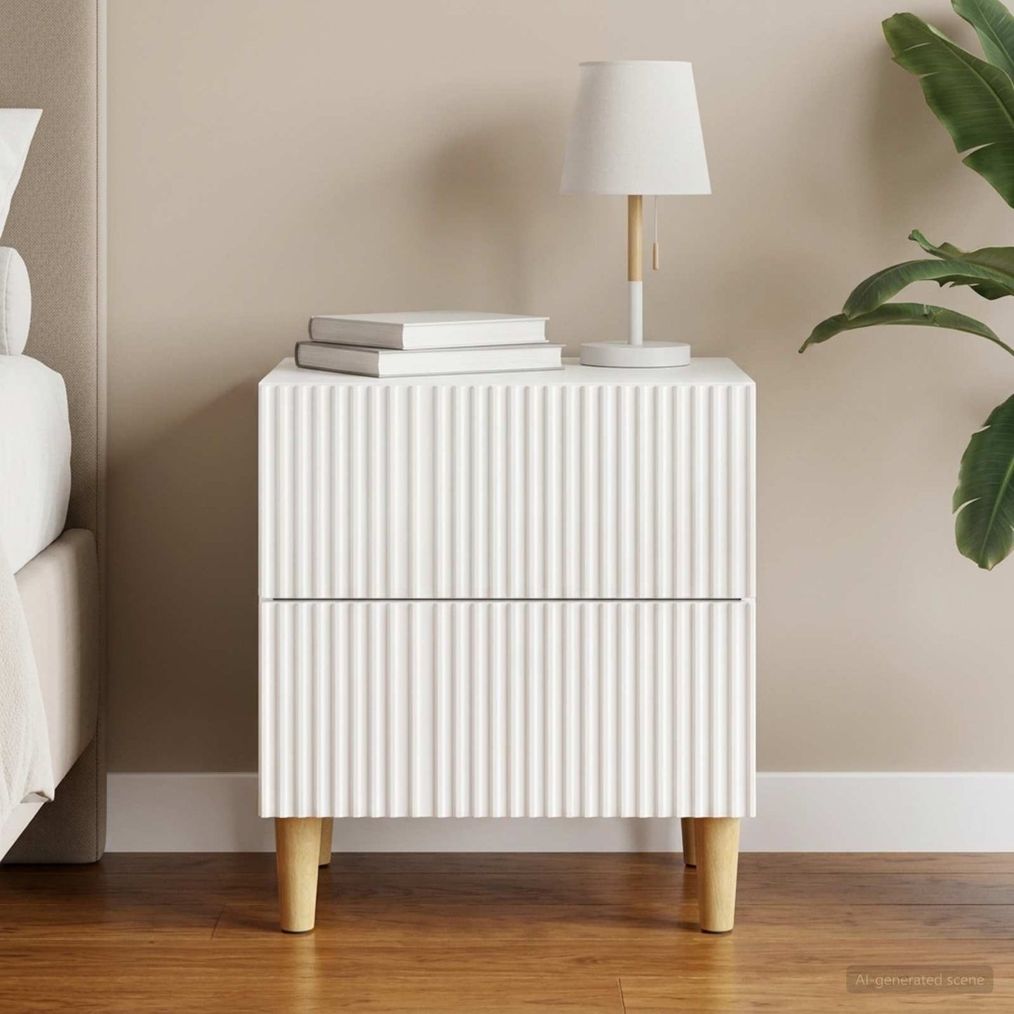 Bedside Cabinet with Drawer High Gloss White 43 x 34.5 x 48 cm