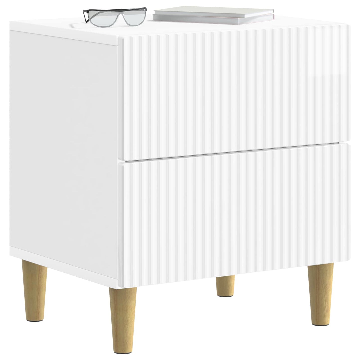 Bedside Cabinet with Drawer High Gloss White 43 x 34.5 x 48 cm
