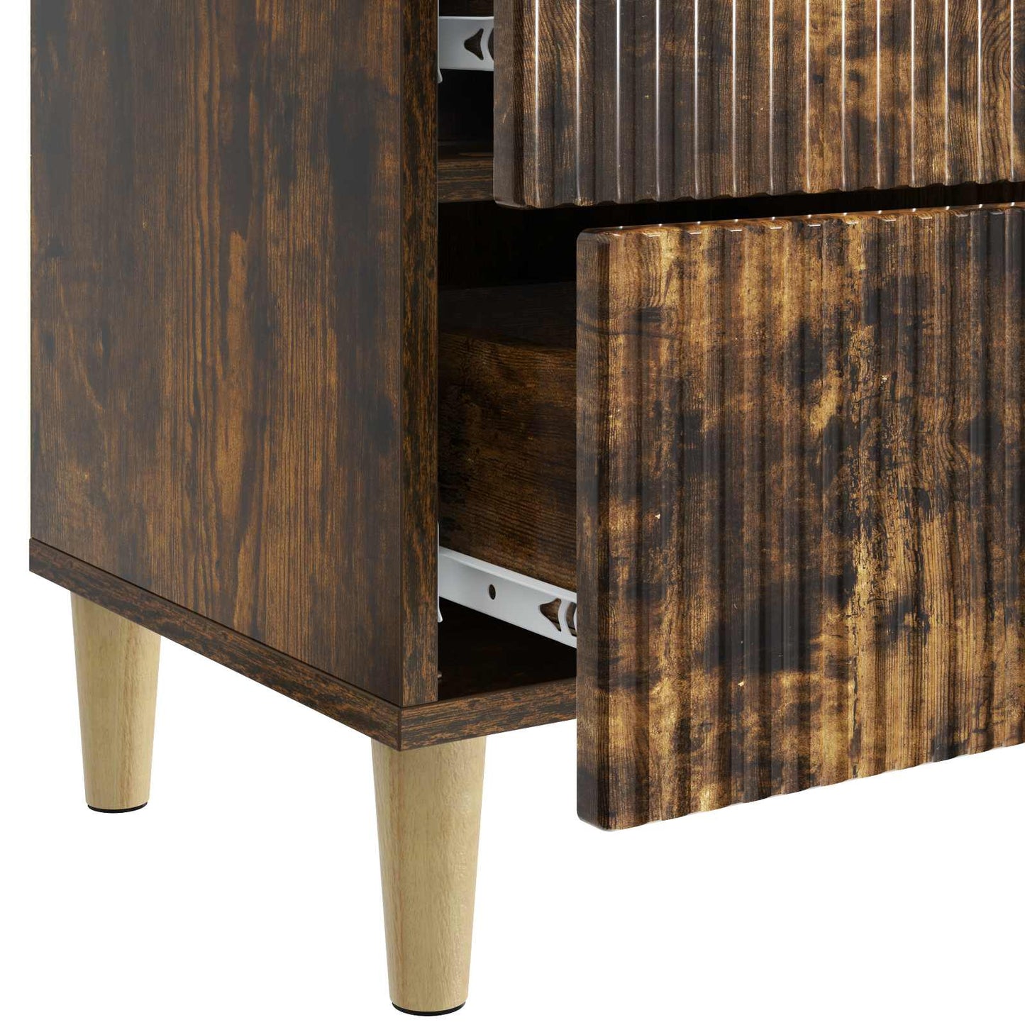 Bedside Cabinet with Drawer 2 pcs Smoked Oak 43 x 34.5 x 48 cm