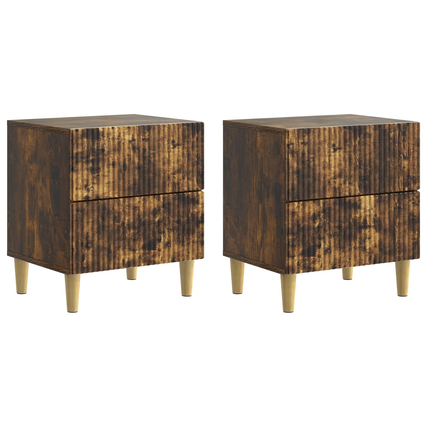 Bedside Cabinet with Drawer 2 pcs Smoked Oak 43 x 34.5 x 48 cm