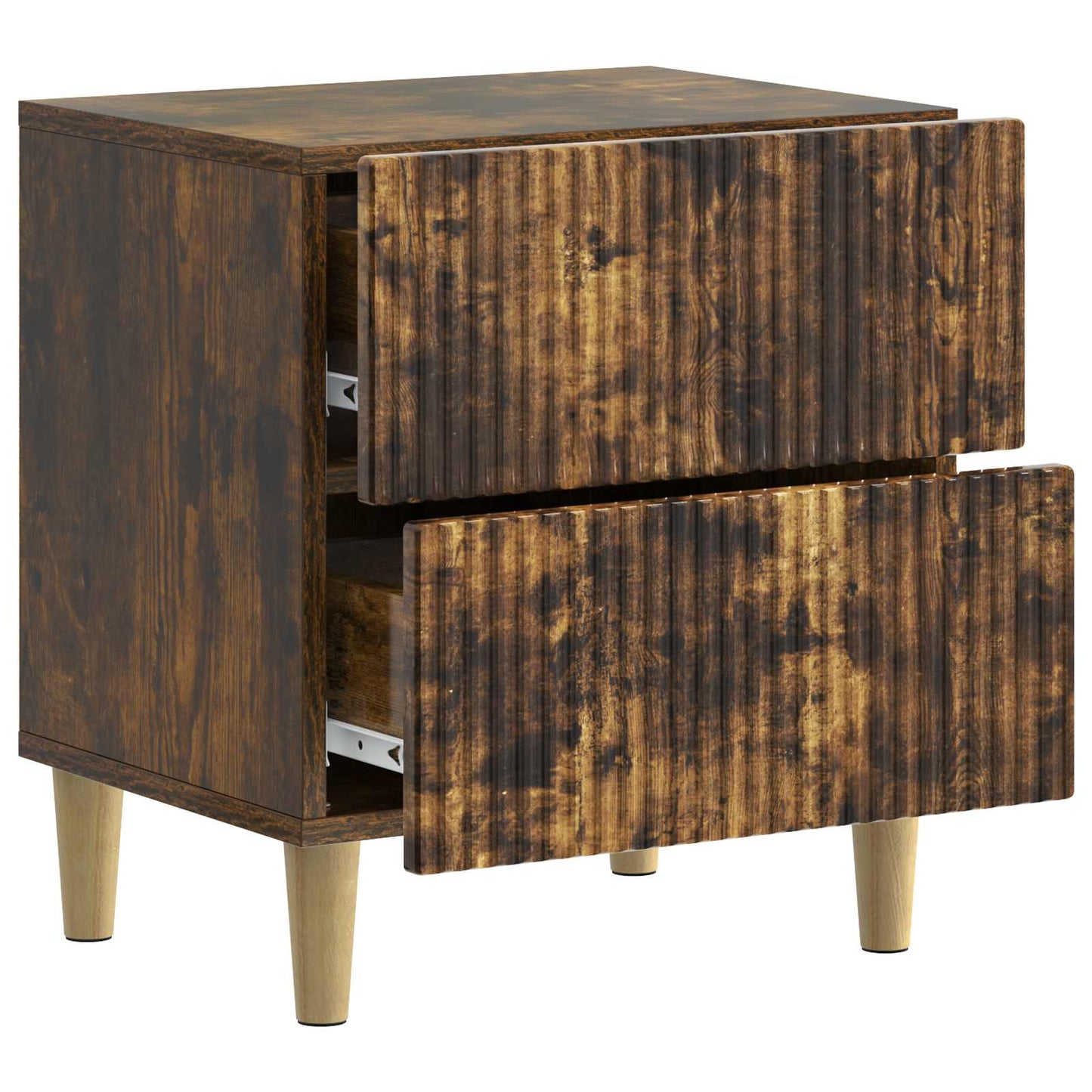 Bedside Cabinet with Drawer 2 pcs Smoked Oak 43 x 34.5 x 48 cm