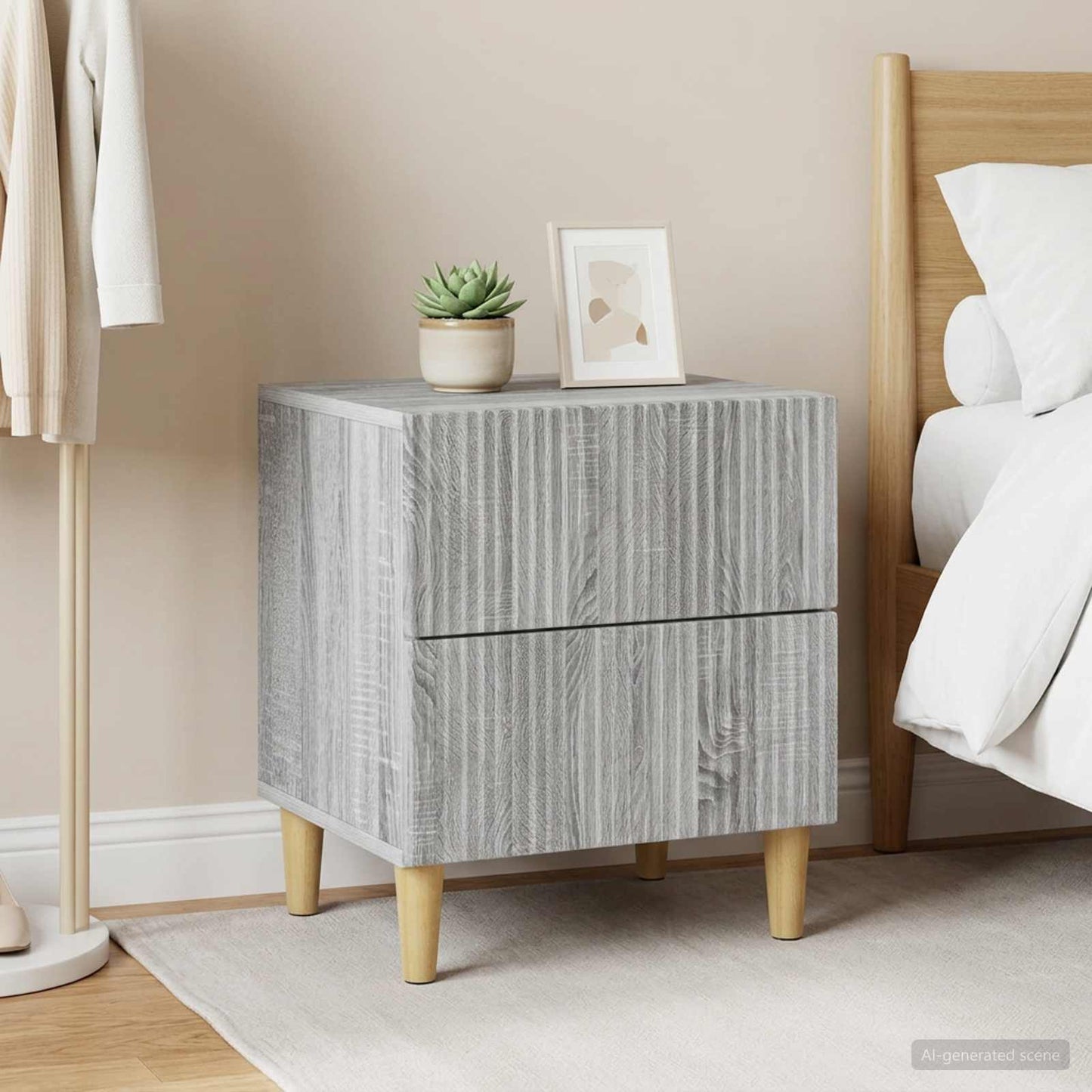 Bedside Cabinet with Drawer 2 pcs Grey Sonoma 43 x 34.5 x 48 cm
