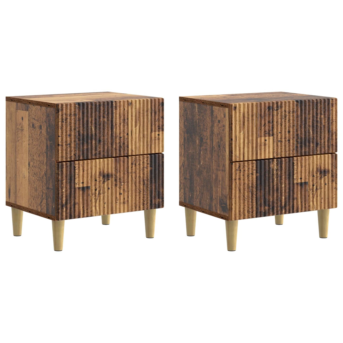 Bedside Cabinet 2 pcs Old Wood 43 x 34.5 x 48 cm