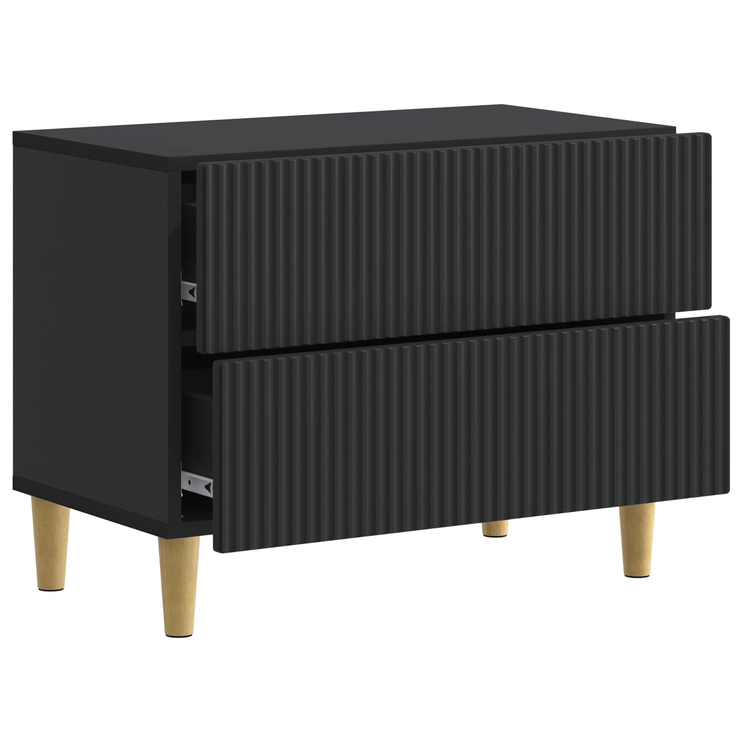 Bedside Cabinet Black 62 x 34.5 x 48 cm Engineered Wood