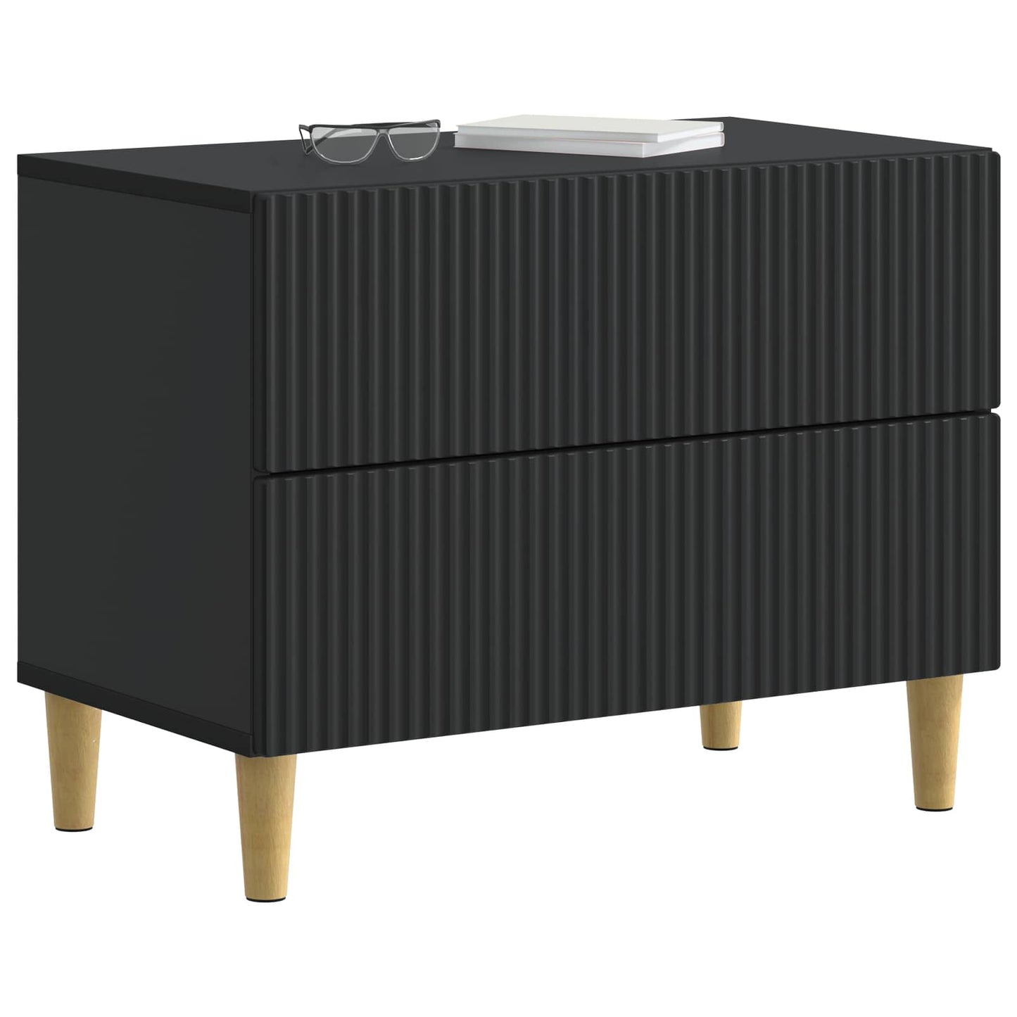 Bedside Cabinet Black 62 x 34.5 x 48 cm Engineered Wood