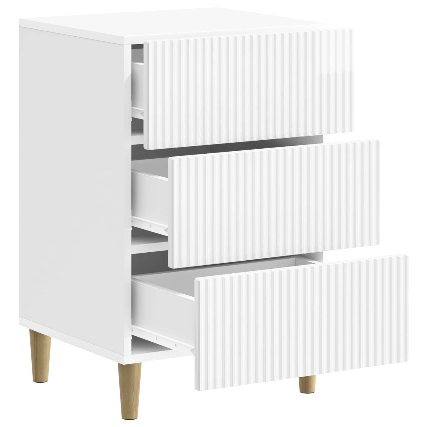 Bedside Cabinet with Drawer High Gloss White 43 x 41 x 66.5 cm