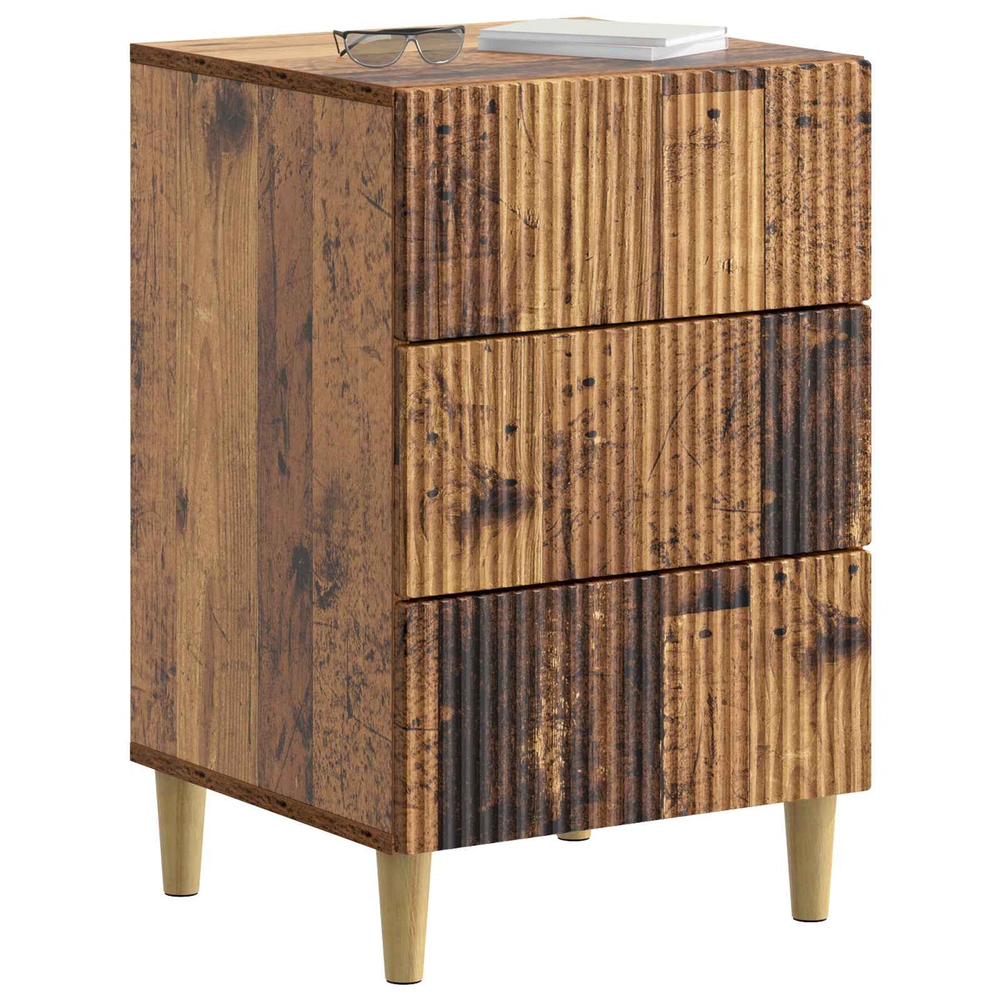 Bedside Cabinet Old Wood 43 x 41 x 66.5 cm Engineered Wood