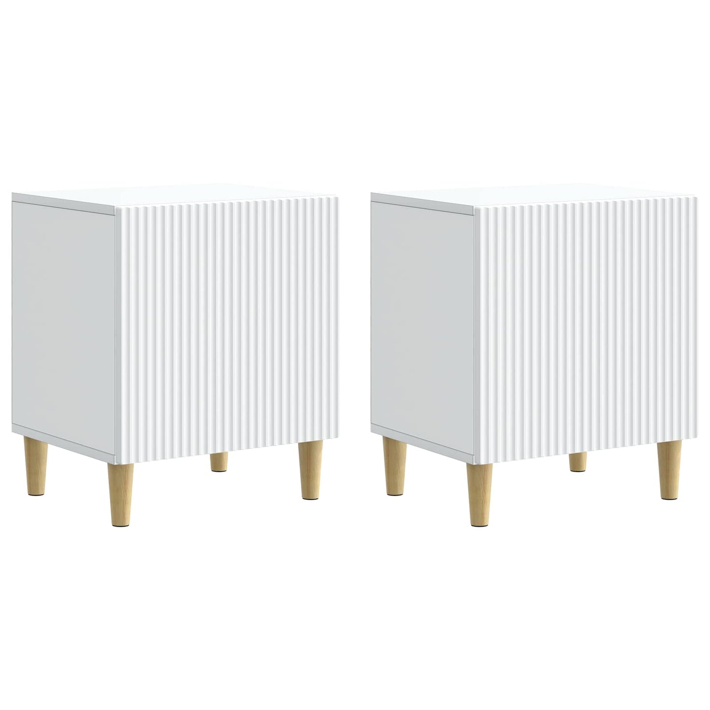 Bedside Cabinet 2 pcs White 43 x 34.5 x 50 cm Engineered Wood
