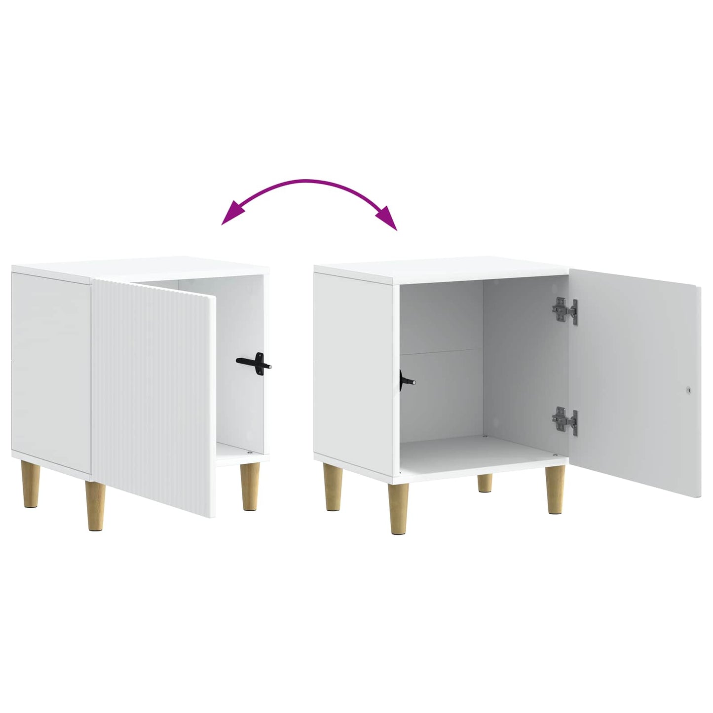 Bedside Cabinet 2 pcs White 43 x 34.5 x 50 cm Engineered Wood