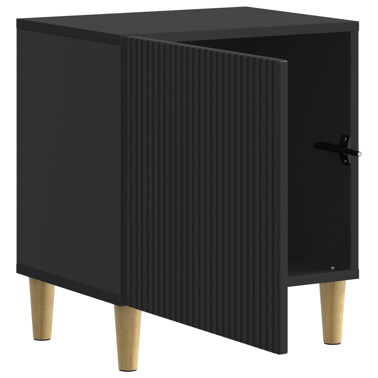 Bedside Cabinet Black 43 x 34.5 x 50 cm Engineered Wood