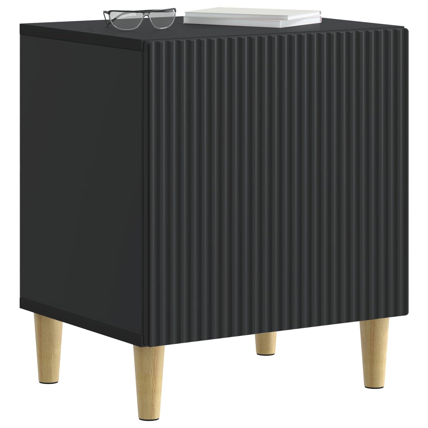 Bedside Cabinet Black 43 x 34.5 x 50 cm Engineered Wood