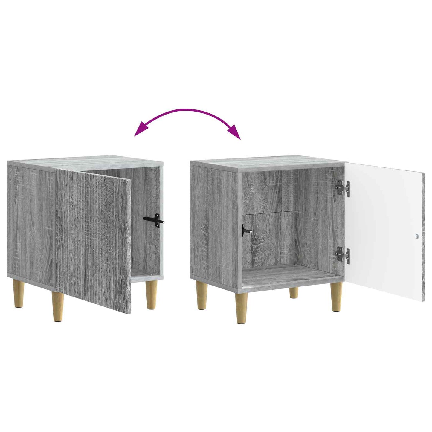 Bedside Cabinet 2 pcs Grey Sonoma 43 x 34.5 x 50 cm