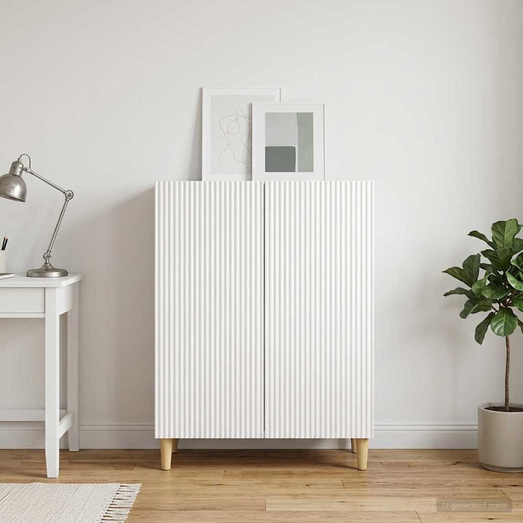 Sideboard High Gloss White 66 x 34.5 x 90 cm Engineered Wood
