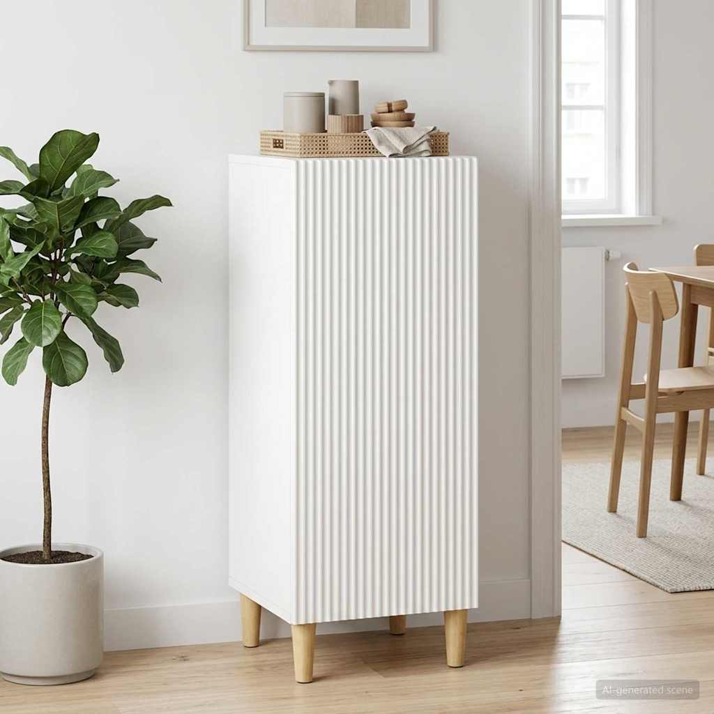 Sideboard High Gloss White 33 x 34.5 x 90 cm Engineered Wood