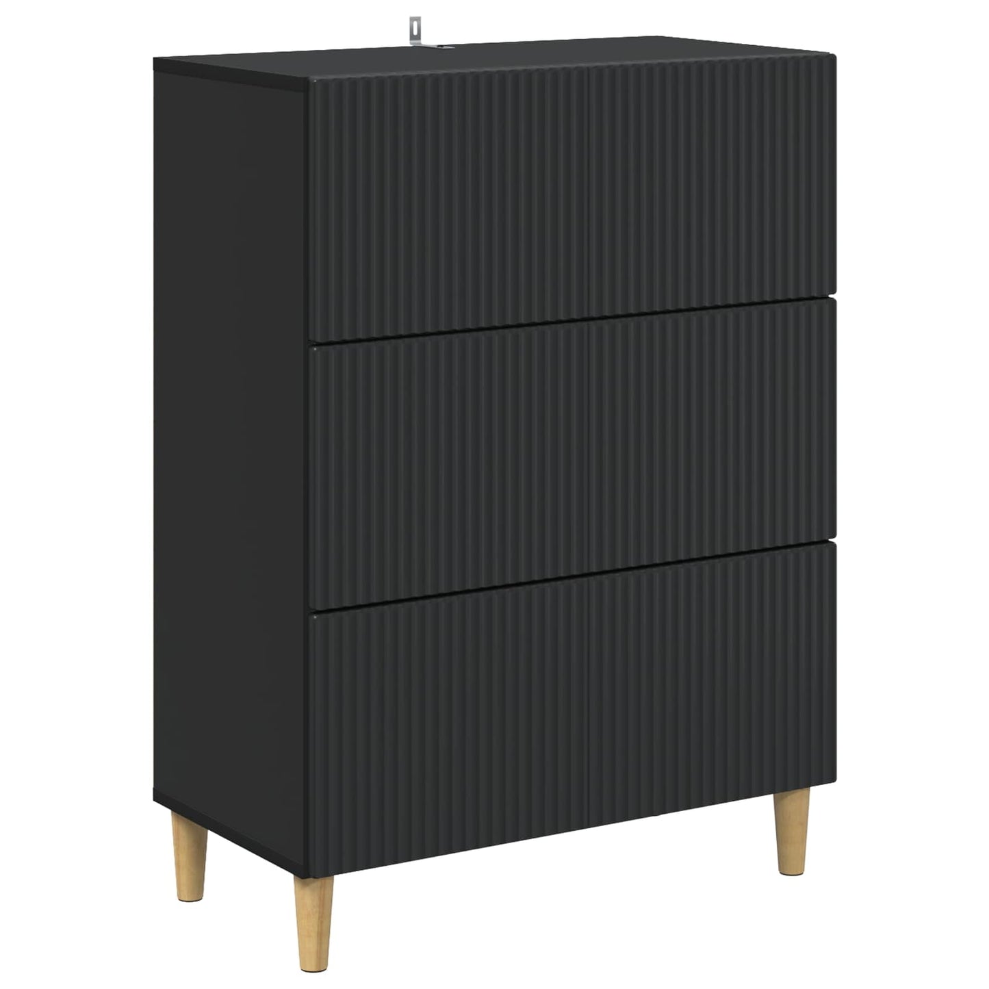 Drawer Cabinet Black 66 x 34.5 x 90 cm Engineered Wood