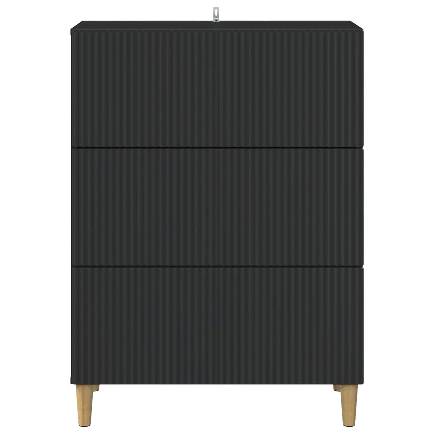 Drawer Cabinet Black 66 x 34.5 x 90 cm Engineered Wood