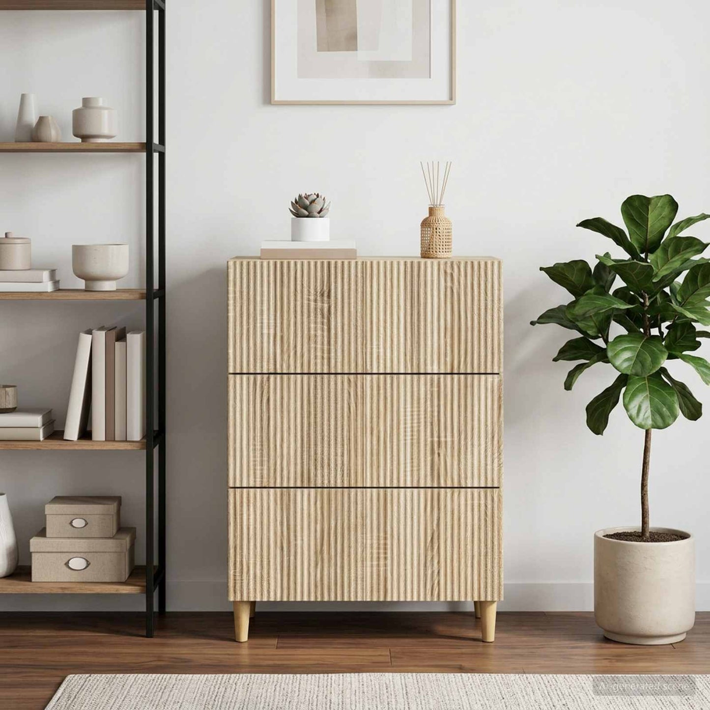 Drawer Cabinet Sonoma Oak 66 x 34.5 x 90 cm Engineered Wood