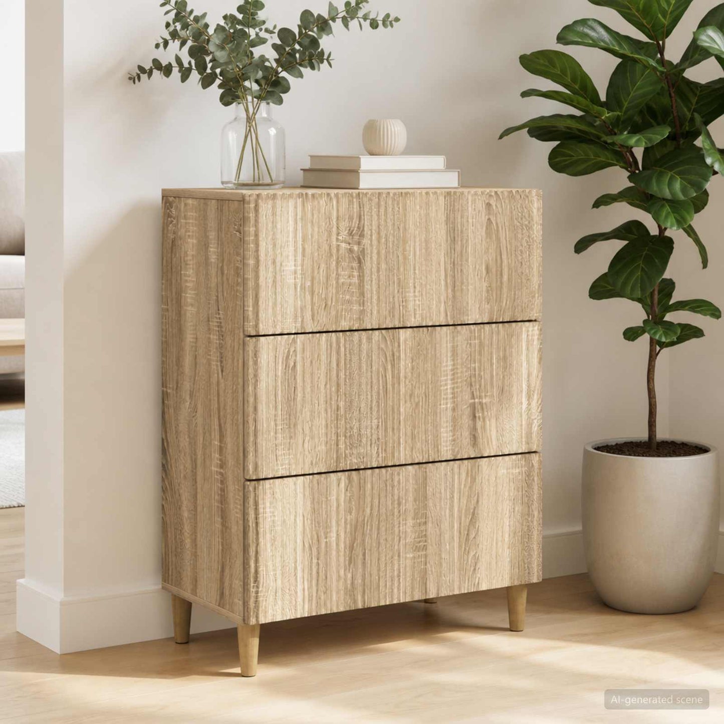 Drawer Cabinet Sonoma Oak 66 x 34.5 x 90 cm Engineered Wood