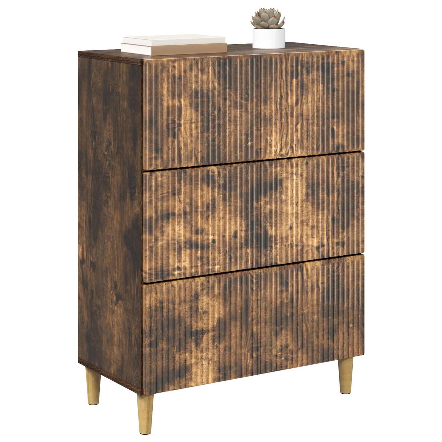 Drawer Cabinet 66 x 34.5 x 90 cm Engineered Wood Smoked Oak
