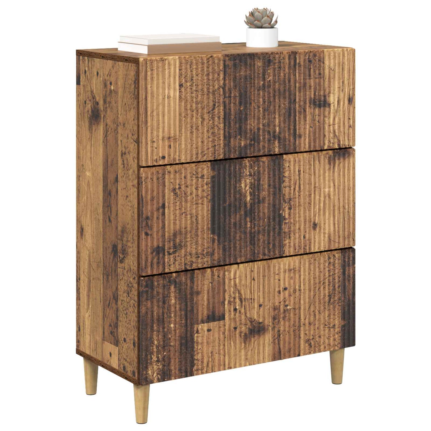 Drawer Cabinet Old Wood 66 x 34.5 x 90 cm Engineered Wood