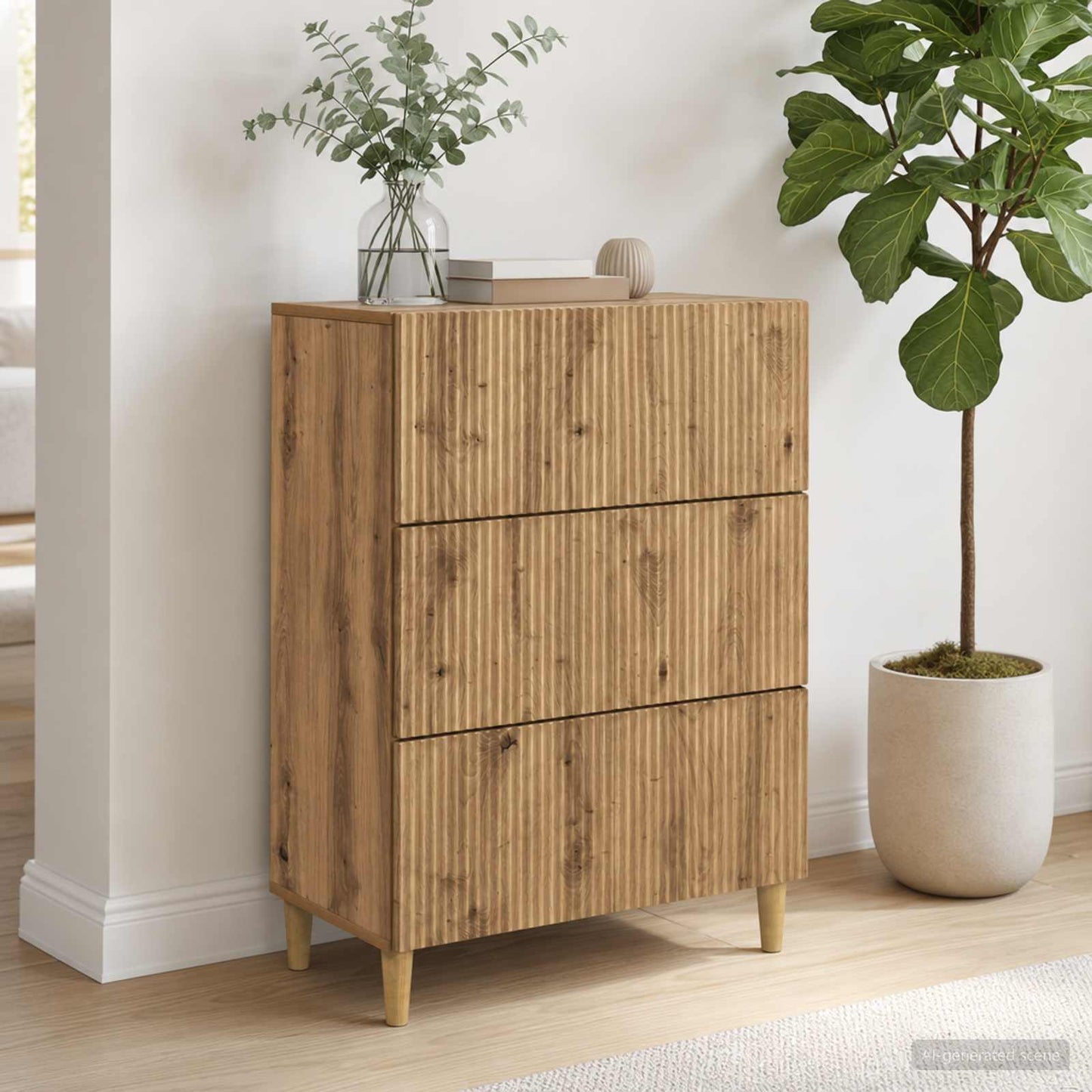 Drawer Cabinet Artisan Oak 66 x 34.5 x 90 cm Engineered Wood
