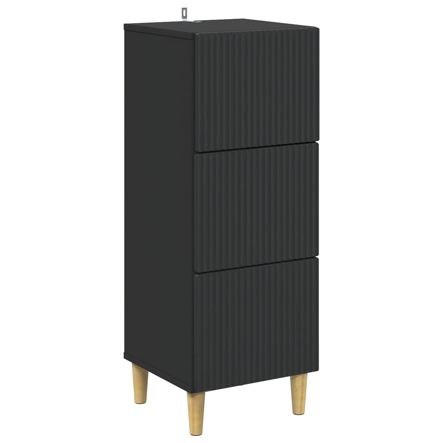 Drawer Cabinet Black 33 x 34.5 x 90 cm Engineered Wood