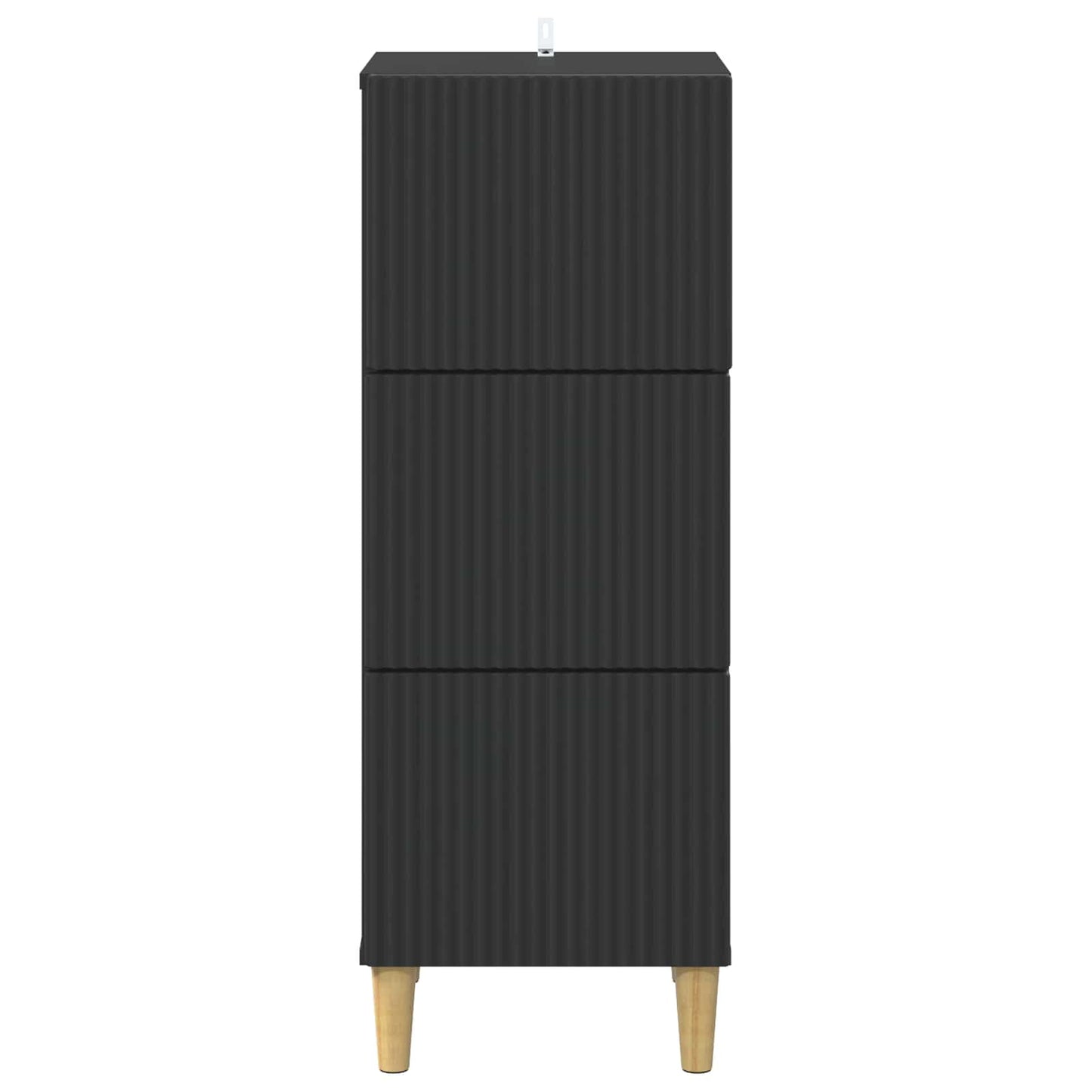 Drawer Cabinet Black 33 x 34.5 x 90 cm Engineered Wood