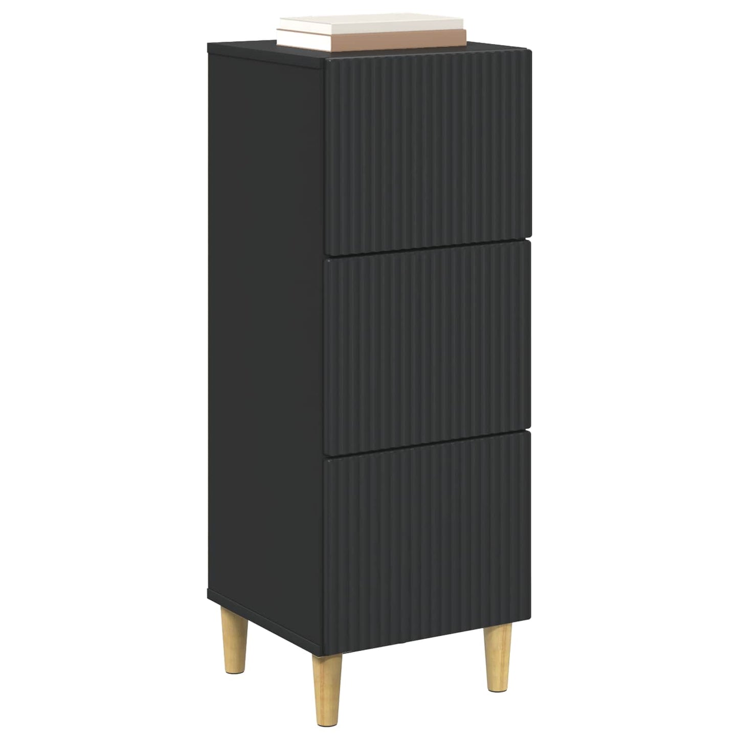 Drawer Cabinet Black 33 x 34.5 x 90 cm Engineered Wood