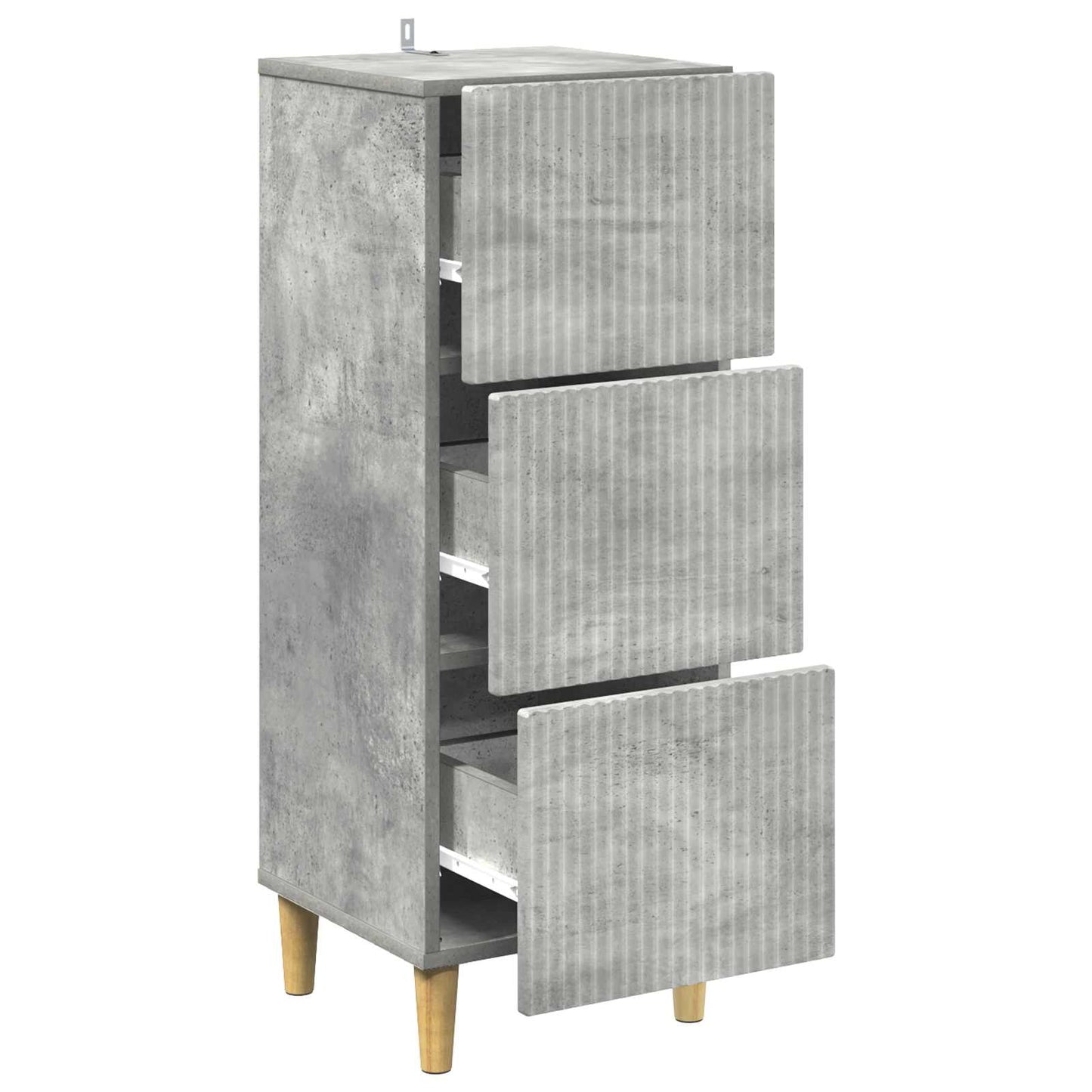Drawer Cabinet Concrete Grey 33 x 34.5 x 90 cm Engineered Wood