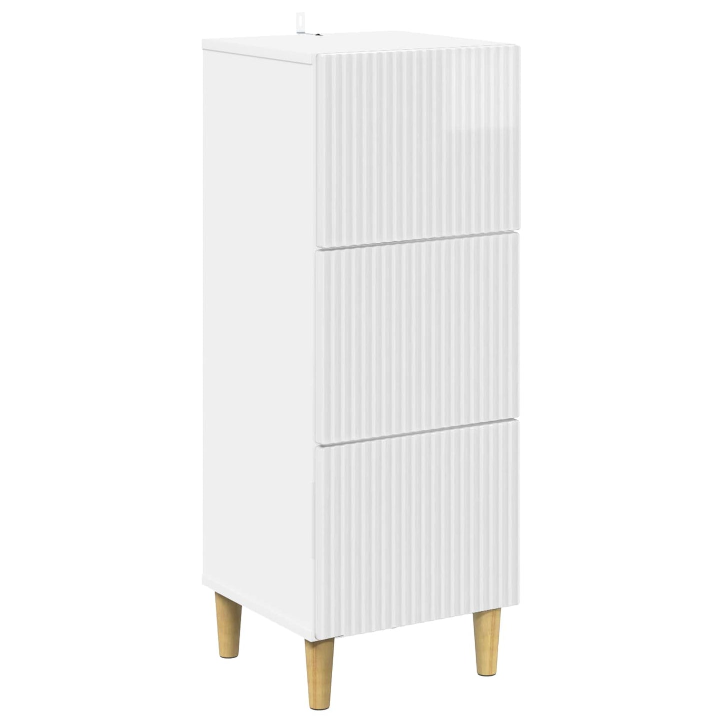 Drawer Cabinet High Gloss White 33 x 34.5 x 90 cm