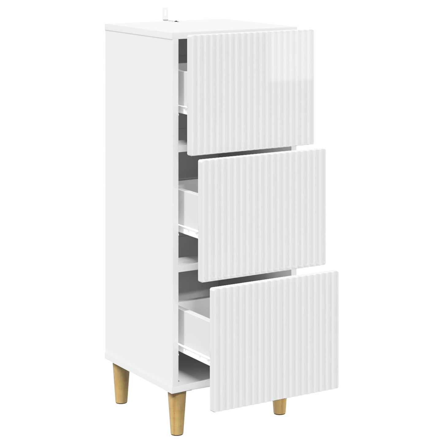 Drawer Cabinet High Gloss White 33 x 34.5 x 90 cm