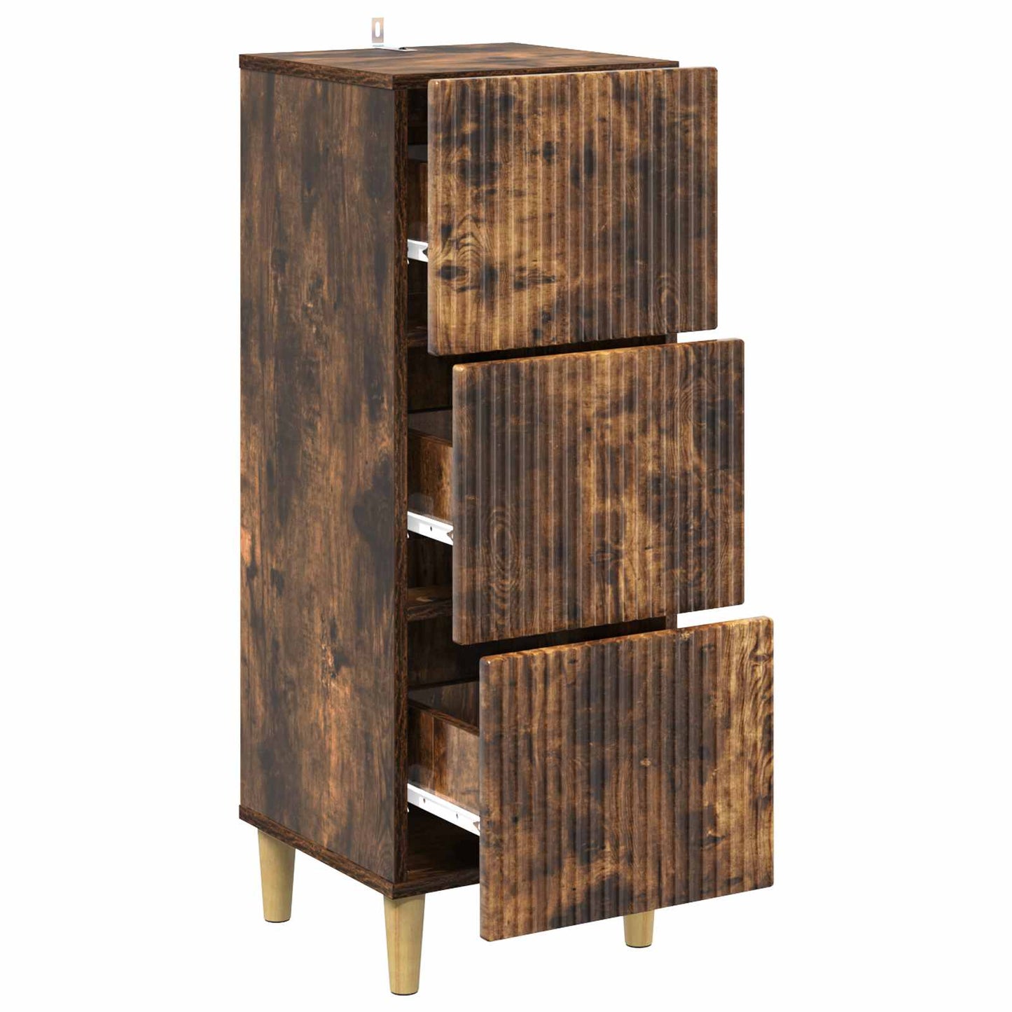 Drawer Cabinet Smoked Oak 33 x 34.5 x 90 cm Engineered Wood