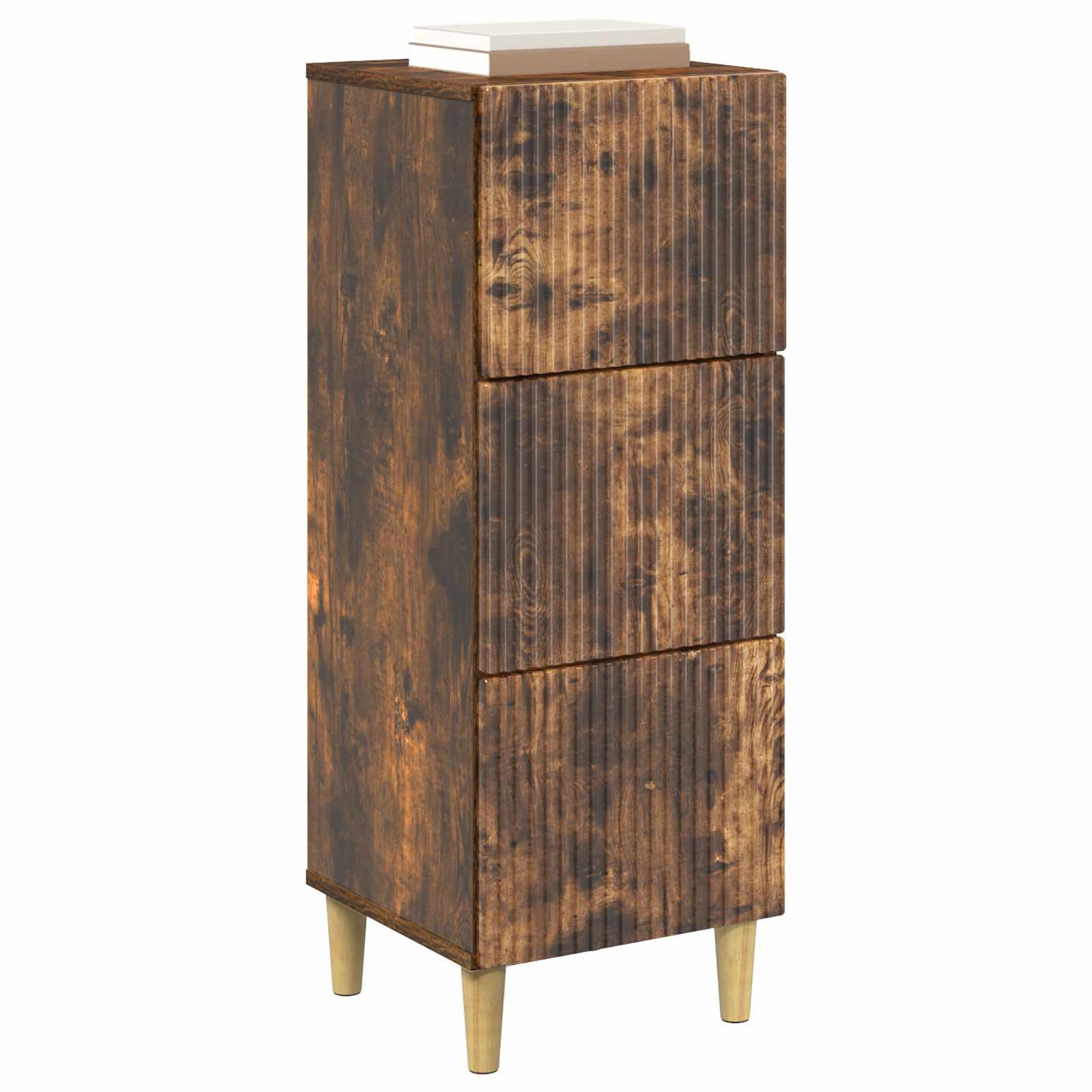 Drawer Cabinet Smoked Oak 33 x 34.5 x 90 cm Engineered Wood