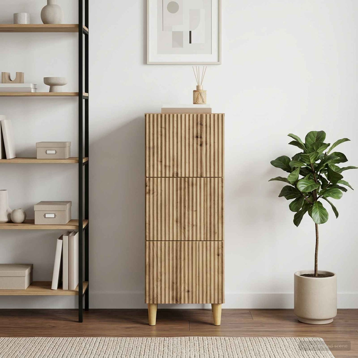 Drawer Cabinet Artisan Oak 33 x 34.5 x 90 cm Engineered Wood