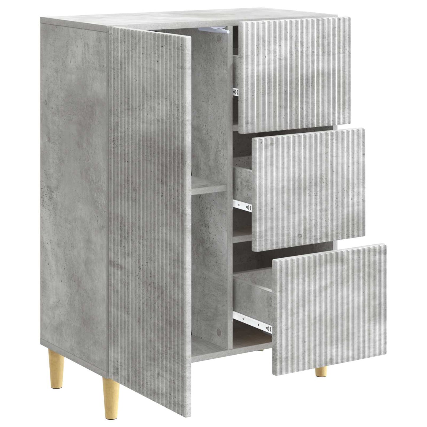 Sideboard Concrete Grey 66 x 34.5 x 90 cm Engineered Wood