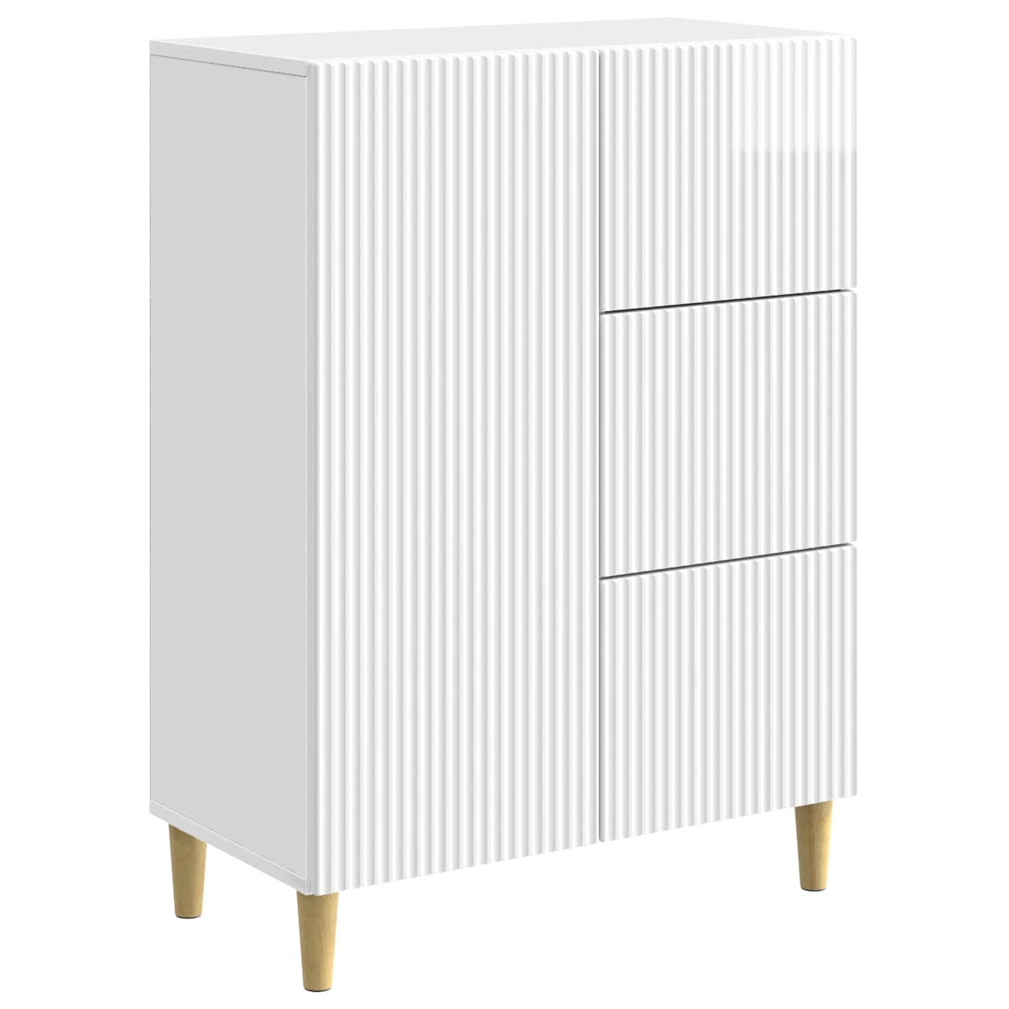 Sideboard High Gloss White 66 x 34.5 x 90 cm Engineered Wood