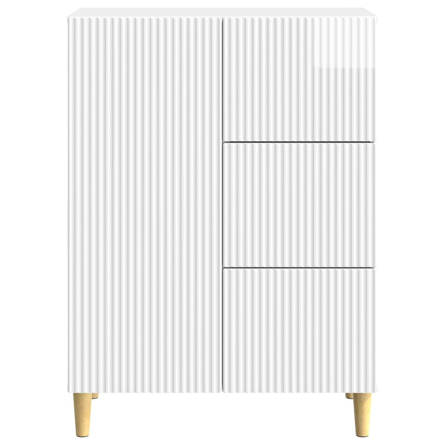 Sideboard High Gloss White 66 x 34.5 x 90 cm Engineered Wood