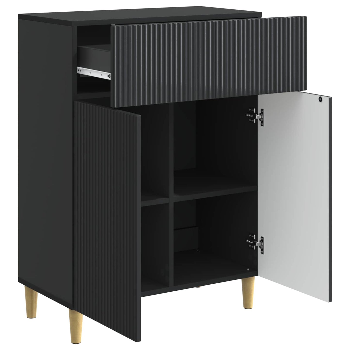 Sideboard with Drawer Black 66 x 34.5 x 90 cm Engineered Wood