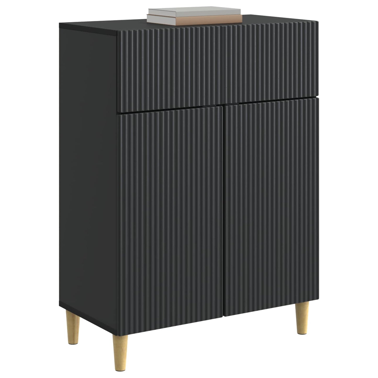 Sideboard with Drawer Black 66 x 34.5 x 90 cm Engineered Wood
