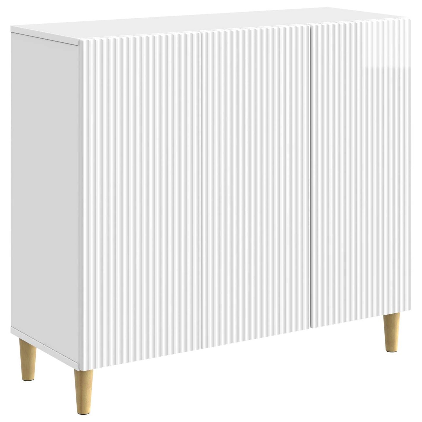 Sideboard High Gloss White 89 x 34.5 x 80 cm Engineered Wood