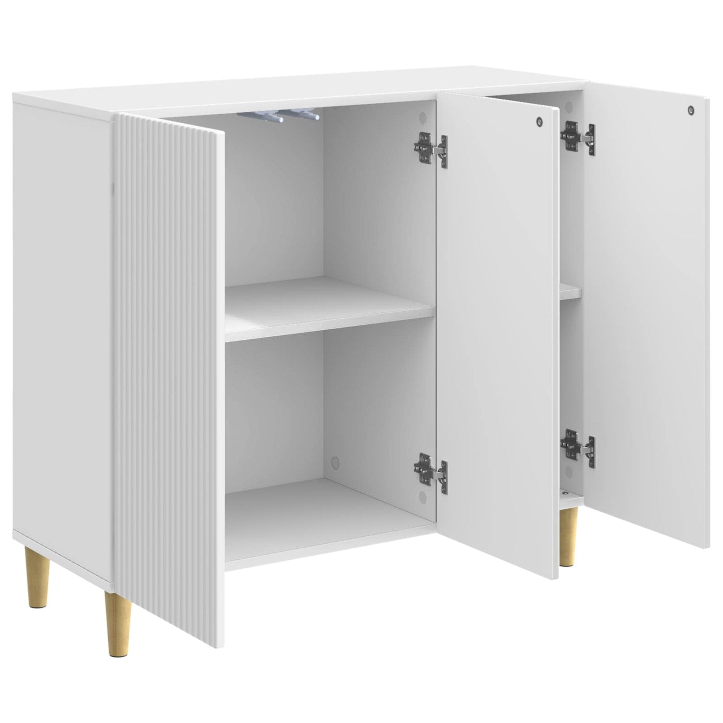 Sideboard High Gloss White 89 x 34.5 x 80 cm Engineered Wood