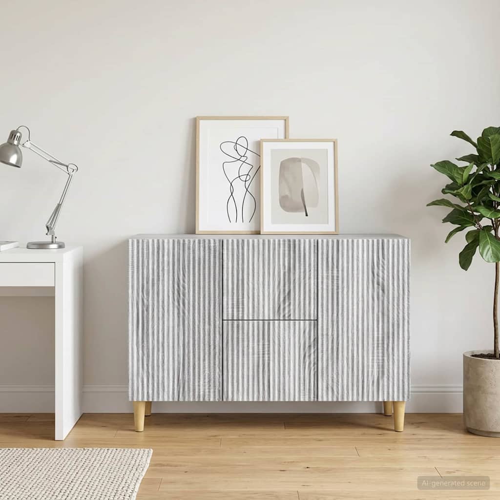 Sideboard Grey Sonoma 89 x 34.5 x 60 cm Engineered Wood