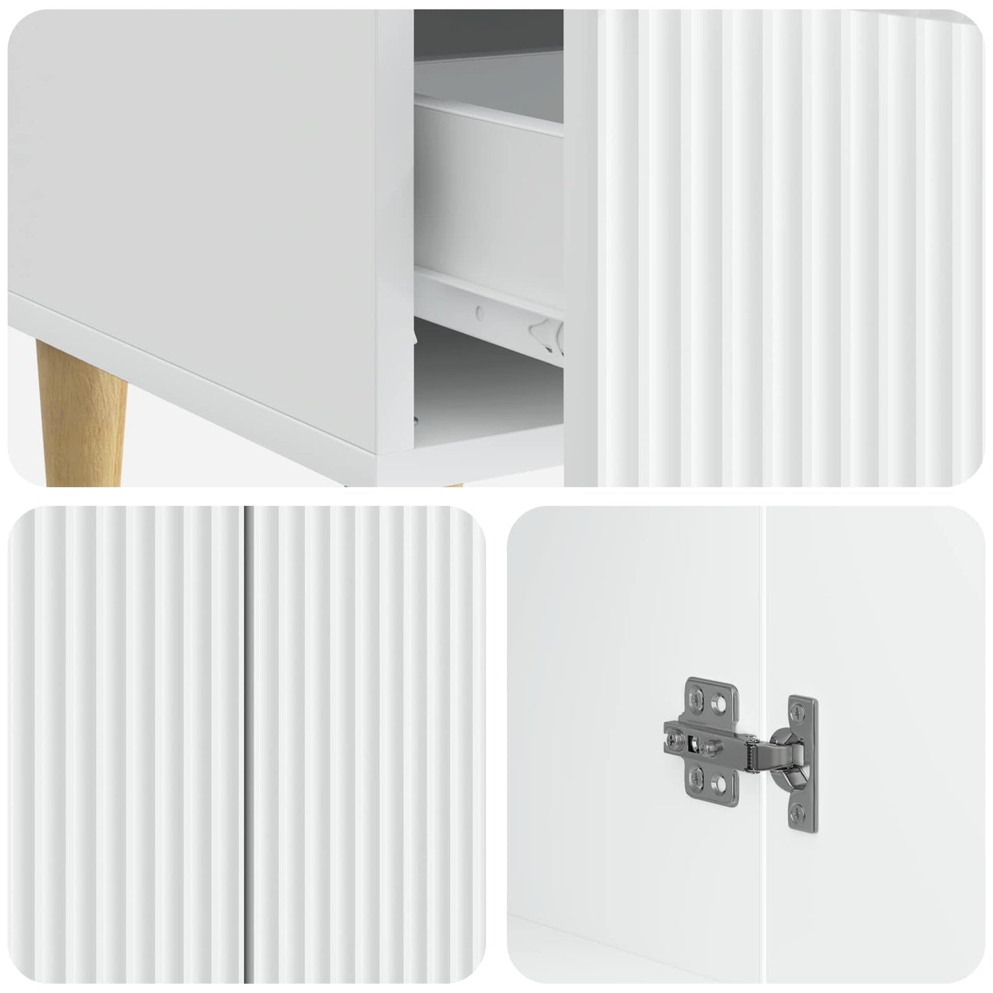 Sideboard White 66 x 34.5 x 95 cm Engineered Wood