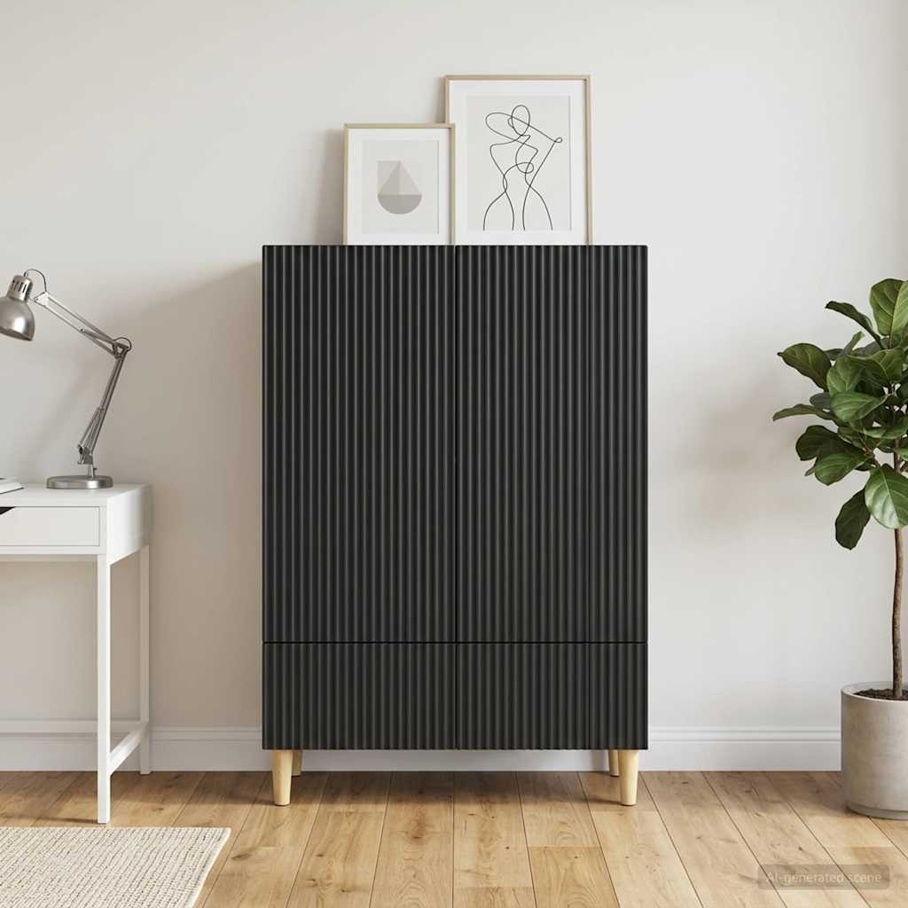 Sideboard with Drawer Black 66 x 34.5 x 95 cm Engineered Wood