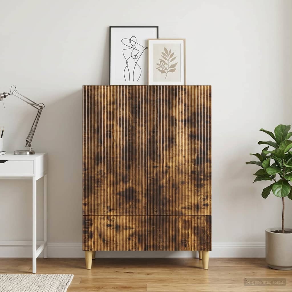Sideboard Smoked Oak 66 x 34.5 x 95 cm Engineered Wood