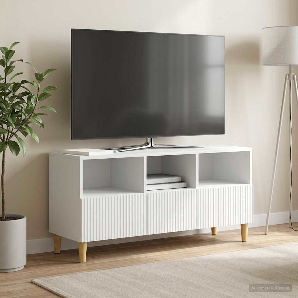 TV Cabinet with Drawer White 102 x 34.5 x 50 cm Engineered Wood